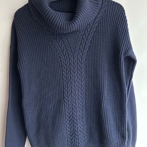 Banana Republic Deep Blue Cowl Neck Sweater